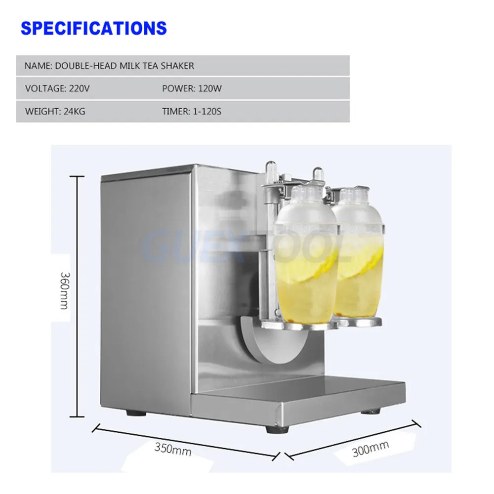 Agitatore Boba commerciale Agitatore per tè alle bolle Agitatore per tè al latte con perle a doppia testa Agitatore per tè al latte in acciaio