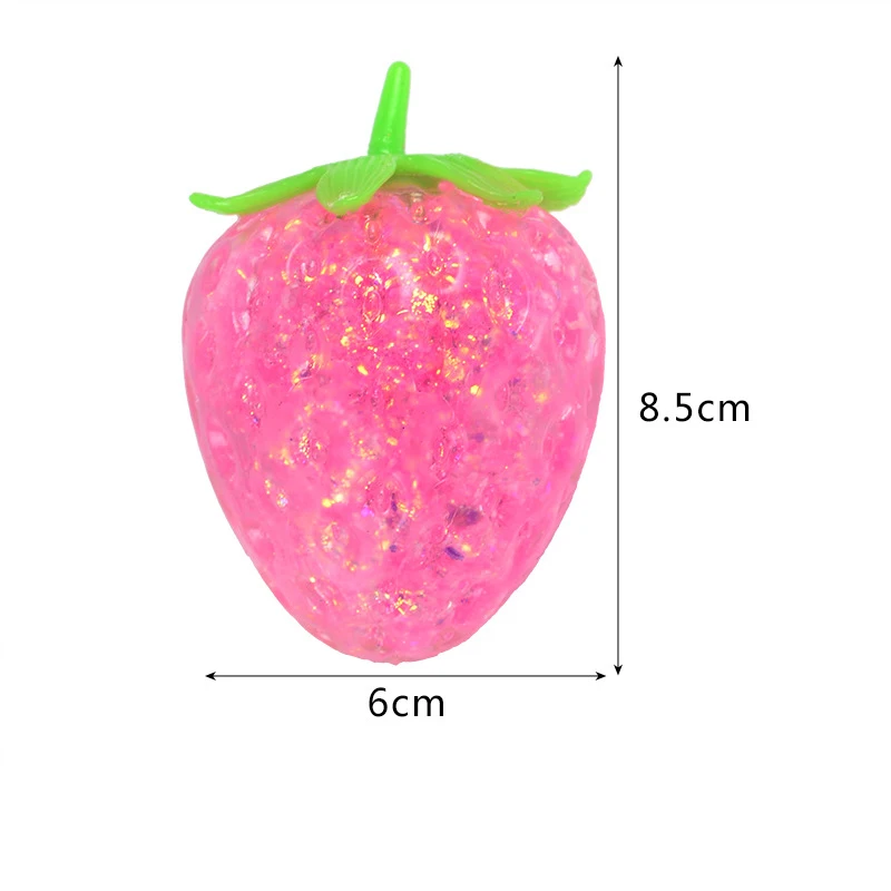 Maltose Simulated strawberry Cubes Anti Stress Slow Rebound Polar Light Colorful Squeeze TPR Block Decompression Toy