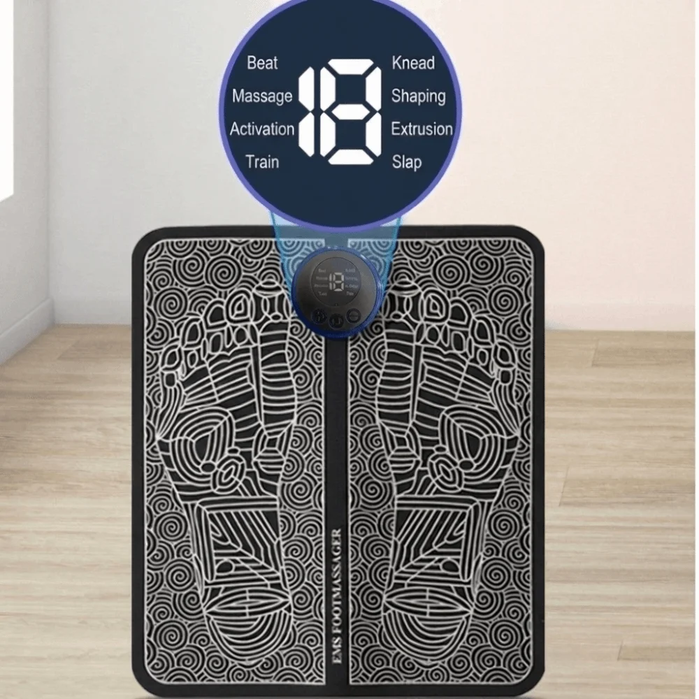 8 Modes Foot Massager Pad Adjustable Portable Electric Foot Massager USB Charging Improve Blood Circulation Foot Massage Mat
