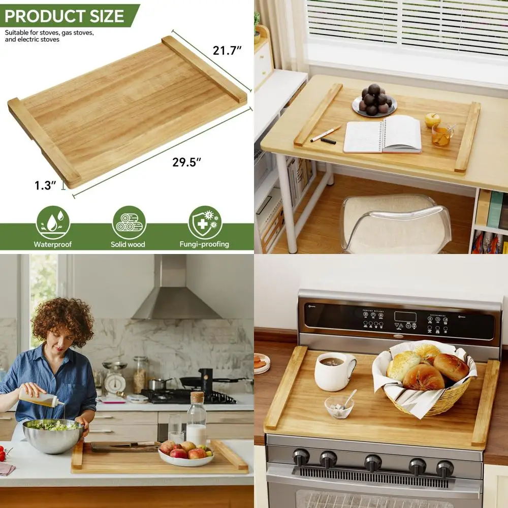 

Electric Stove Top Covers 30 x 22 - Gas Burner Protection, Counter Space Sink Cover, Durable Easy Clean, Farmhouse Decor Tray