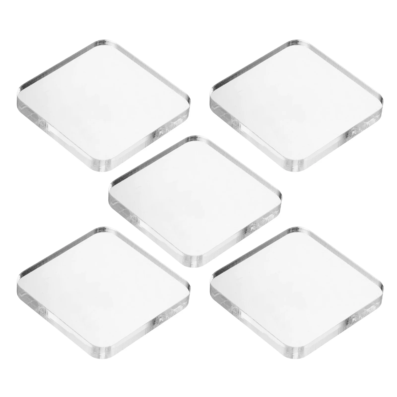 5 個子供用アクリルスタンプブロック 10x10cm クリア DIY クラフトプレート描画印刷用細かい運動練習アート表現ツール