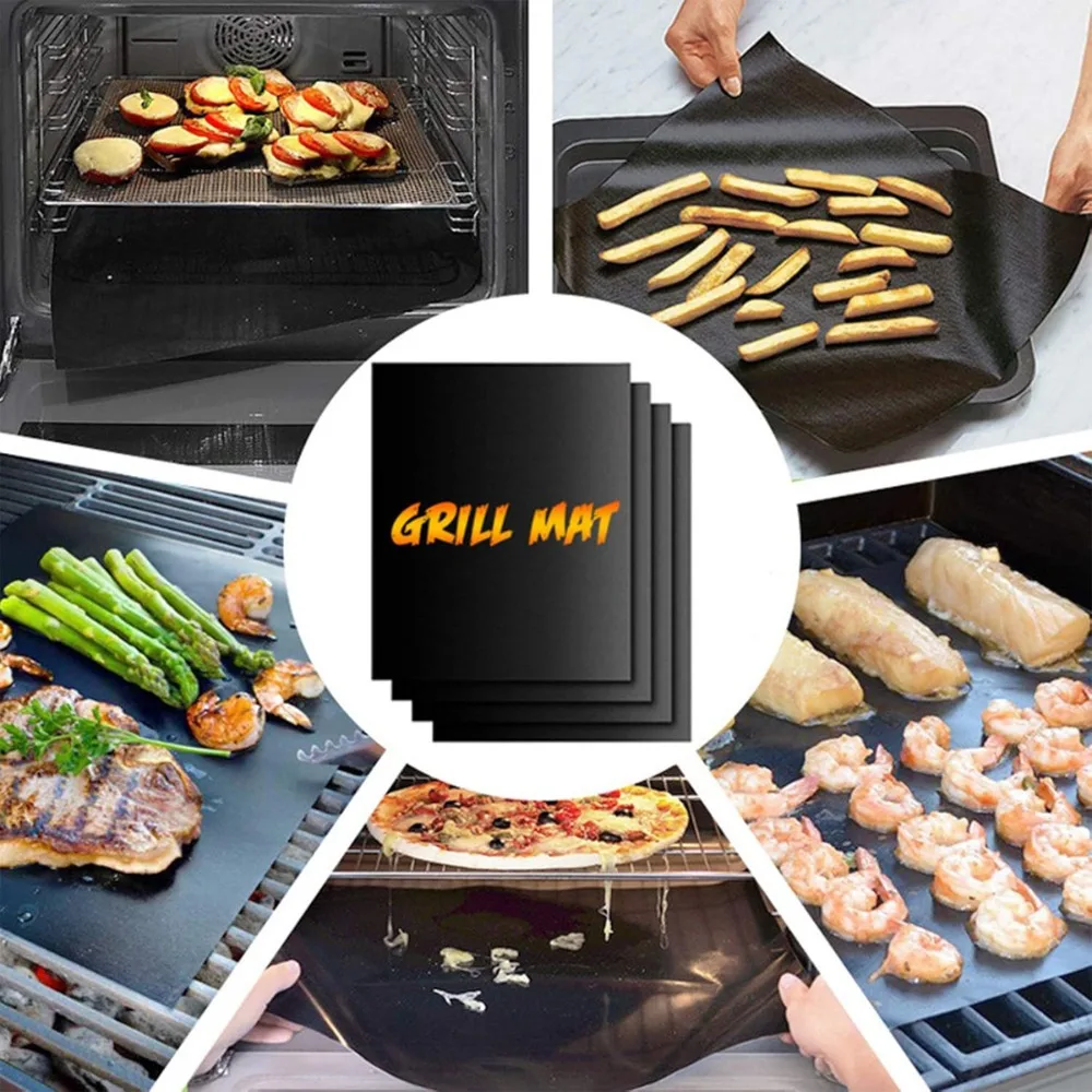 2PCS Kitchen Additions Heat-Resistant Non-Stick Oven Liners Square Cuttable Oven Mat Multipurpose Oven Base Liners Restaurants