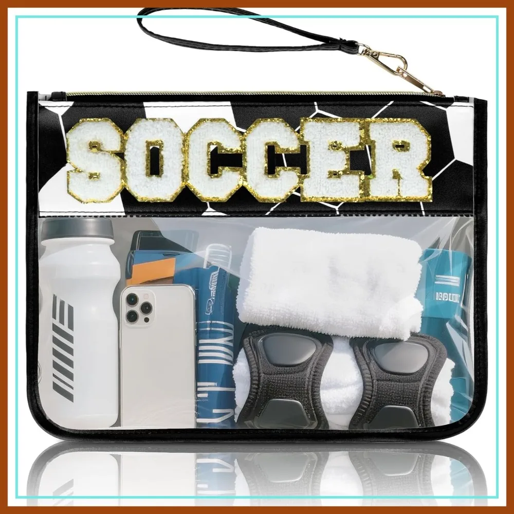 

Baseball Gift Bags Zipper Pouch Clear Chenille Letter Team Sport Portable
