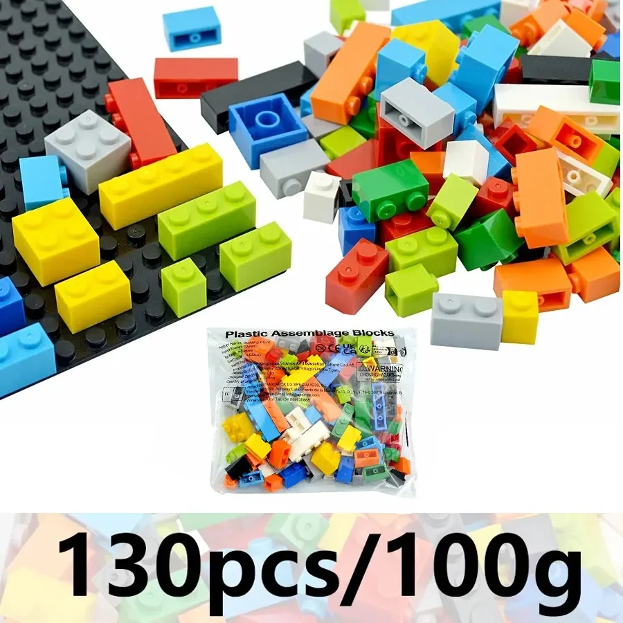 130pcs-1950pcs Building Block  Random Color Set Bulk Thick Figures Mixed Models Classic Particls Brick  1x1 1x2 1x3 1x4 2x2 Toys