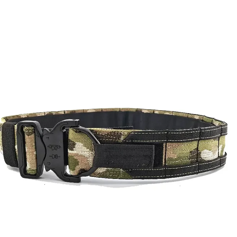 Tactical Molle Belt Airsoft Shooting Combat Battle Belt Gear Men Quick Release Double Layer Multicam Fighter Belt 2Inch