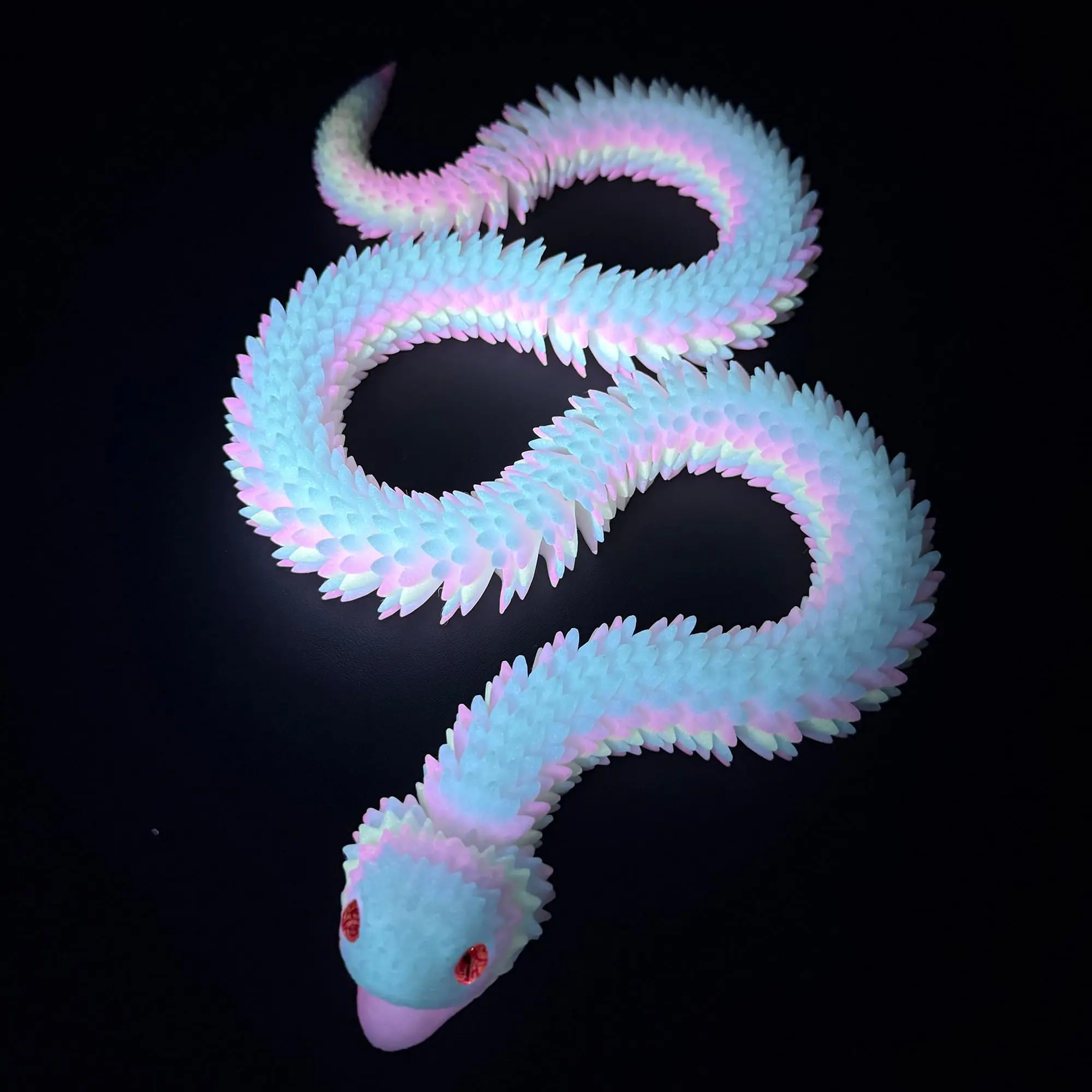 24in 3D Animals Printed Snake Toys,Fidget ADHD Snake FlexibleToys, Surprise Mystery Perfect Desk Pet for Animal Collectors