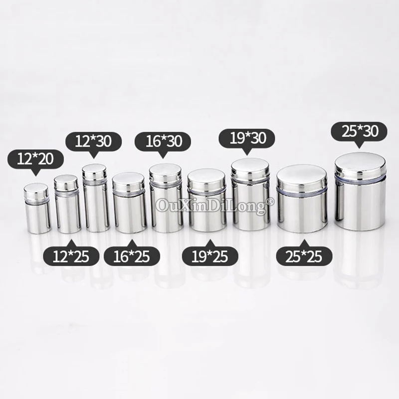 500PCS Stainless Steel Hollow Glass Standoff Pins Acrylic Sign Billboard Polishing Advertising Nails Screws Fastening Hardware