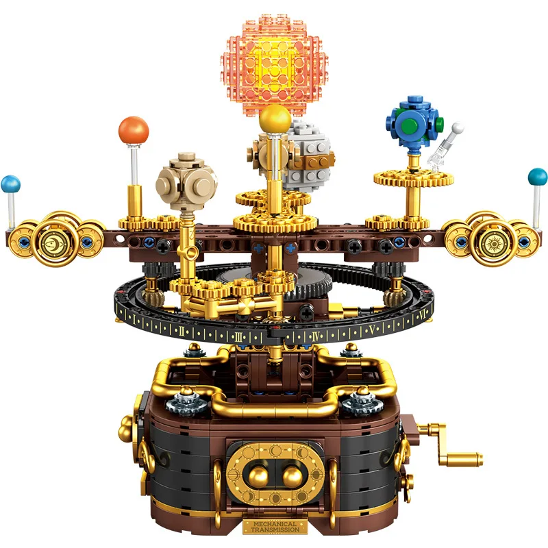Technical City Solar System Earth and Sun Clock Building Blocks Science Experiment Education Bricks Toys Boys Gifts