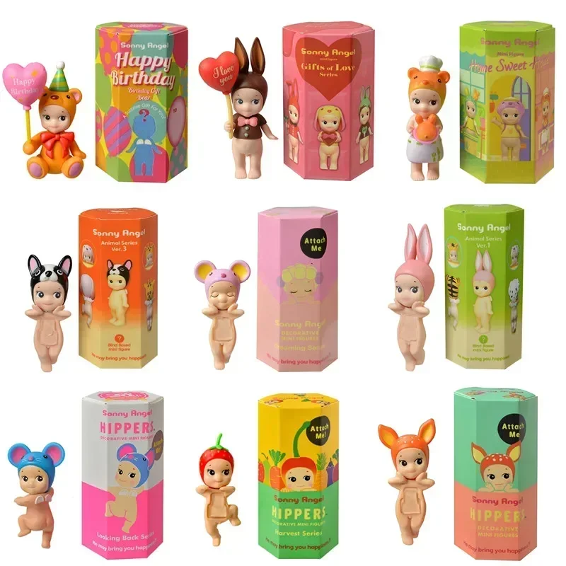 Cute Dolls Fans Car Ornament Gift  sani Angel Birthday Series Animal Anime Figures Ornaments Blind Box kawaii toys for girls
