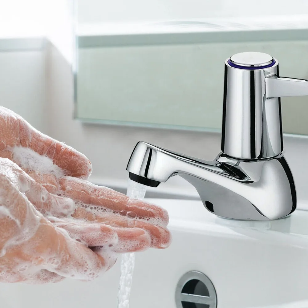 2 pezzi set di rubinetti gemelli in lega robusta durevole coppia calda e fredda rubinetto tradizionale lavabo lavello rubinetti del bagno accessori per il bagno