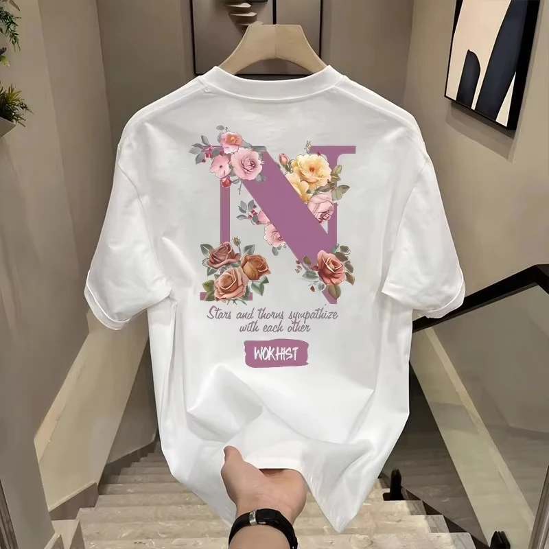 2026 Spring/Summer New European Station Pure Cotton Cartoon Adi Casual Print Short-sleeved Men's and Women's T-shirts, Ins Y2k