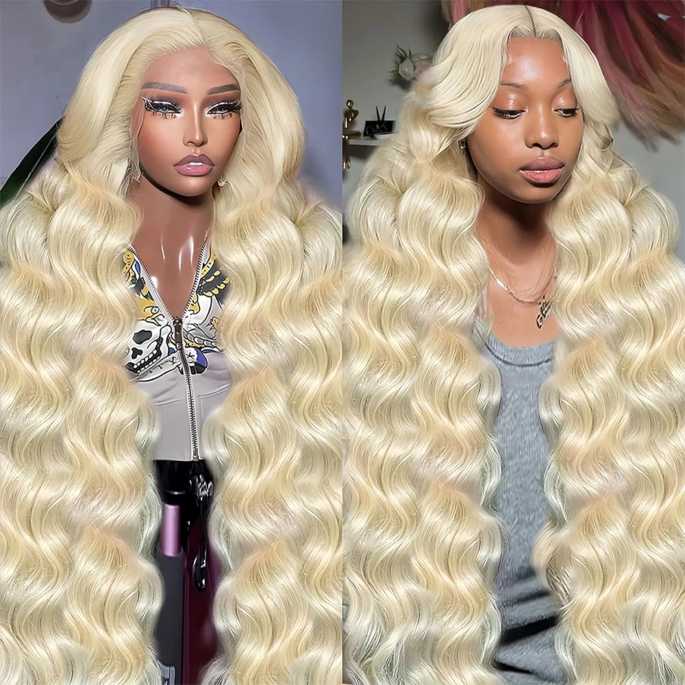 40 Inches 613 Honey Blonde 13x6 HD Lace Human Hair Wig 180% Density Body Wave Lace Frontal Human Hair For Black Woman PrePlucked