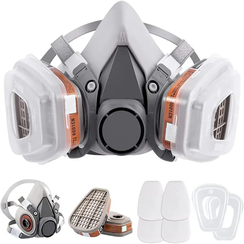 

New 15in1 6200 Dust Gas Respirator Half Face Dust Mask For Painting Spraying Organic Vapor Chemical Gas Filter Work Safety
