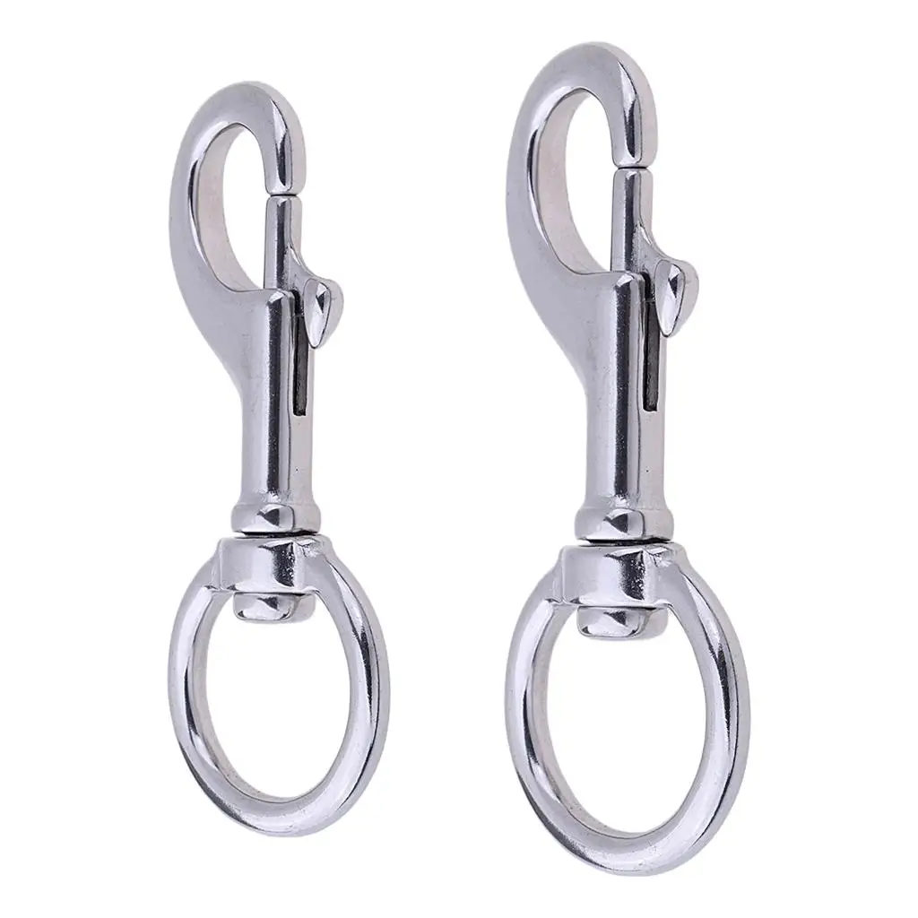 Stainless Steel Swivel Bolt Snap Hook 80mm 101mm Quick Connect Clip for Dog Leash Keychain Camera Strap Diving Accessories