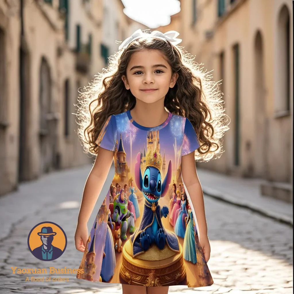 

Платье с 3D мультяшным рисунком 2025 года, новое летнее праздничное платье для девочек-подростков, модное, бестселлер, модное