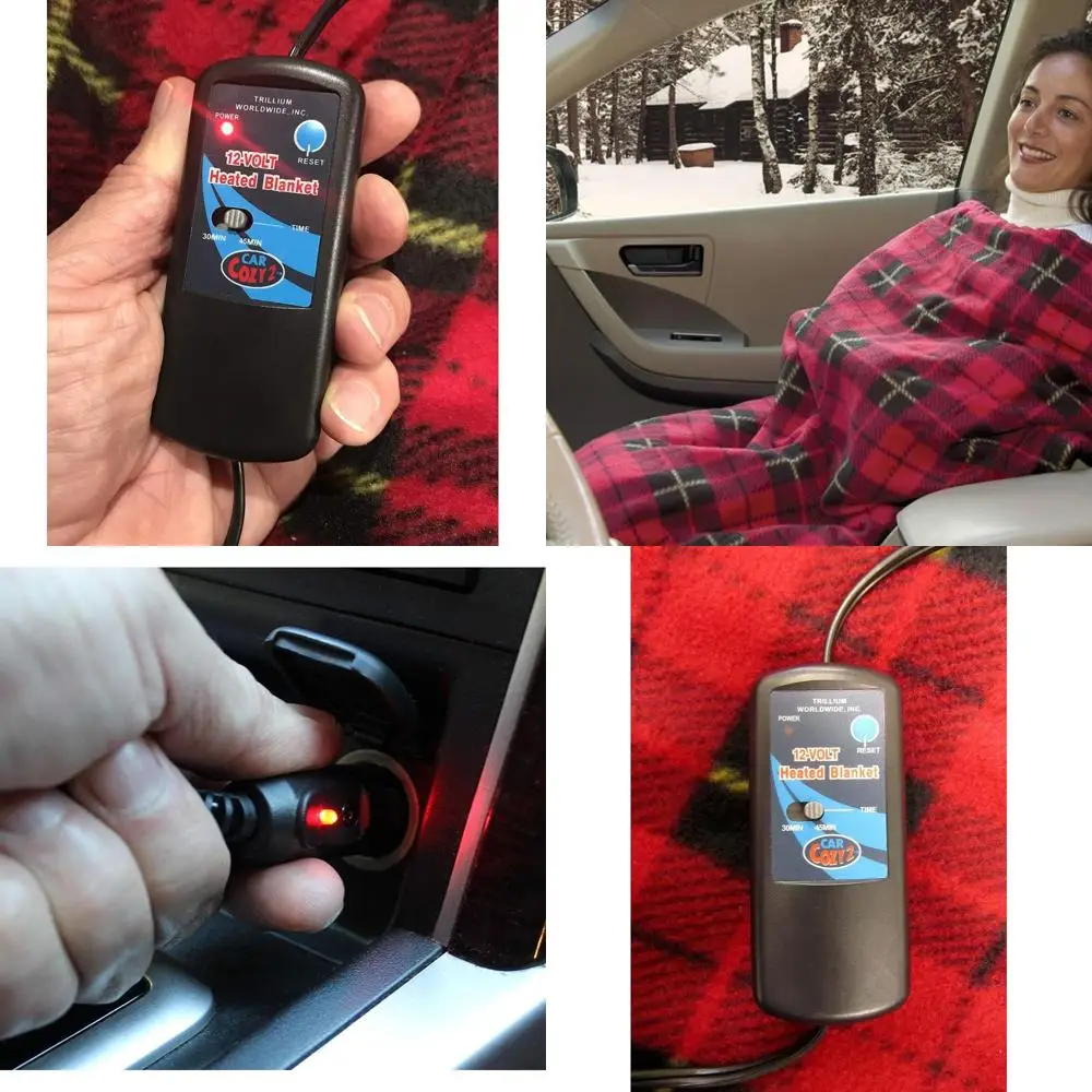 

Trillium Worldwide TWI-2001 Heated Fleece Travel Electric Blanket - 12 Volt - Red Plaid