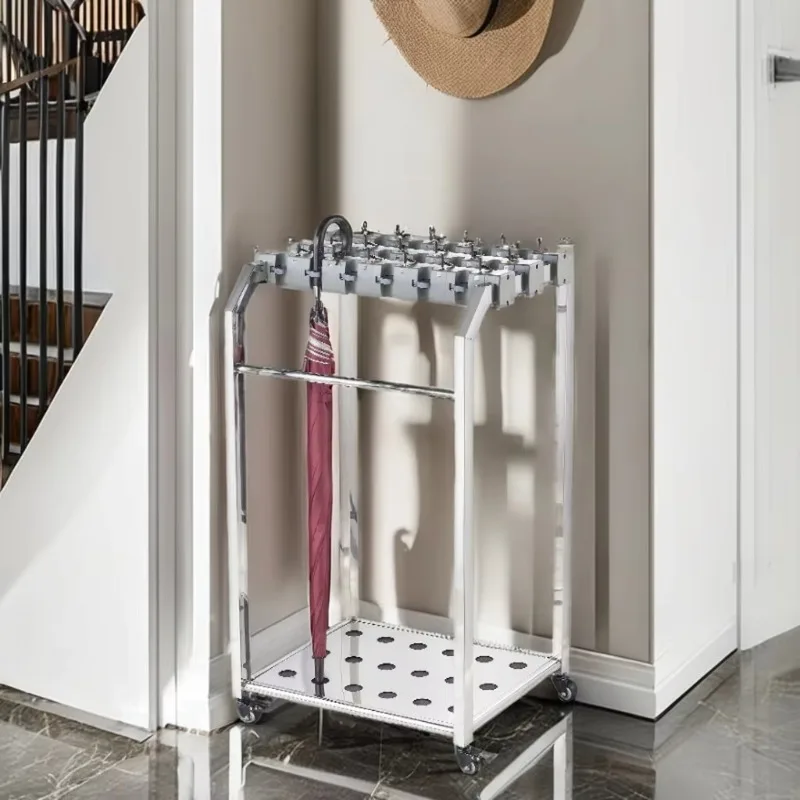 18/24/36 Heads Hotel Wet Umbrella Storage Stands Store Umbrella Display Rack with Locking