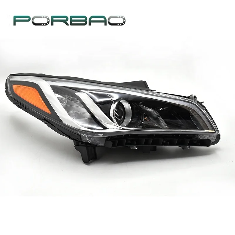 PORBAO Car Headlight Parts Front Headlight for SonatA 2016 Year with Yellow Angle