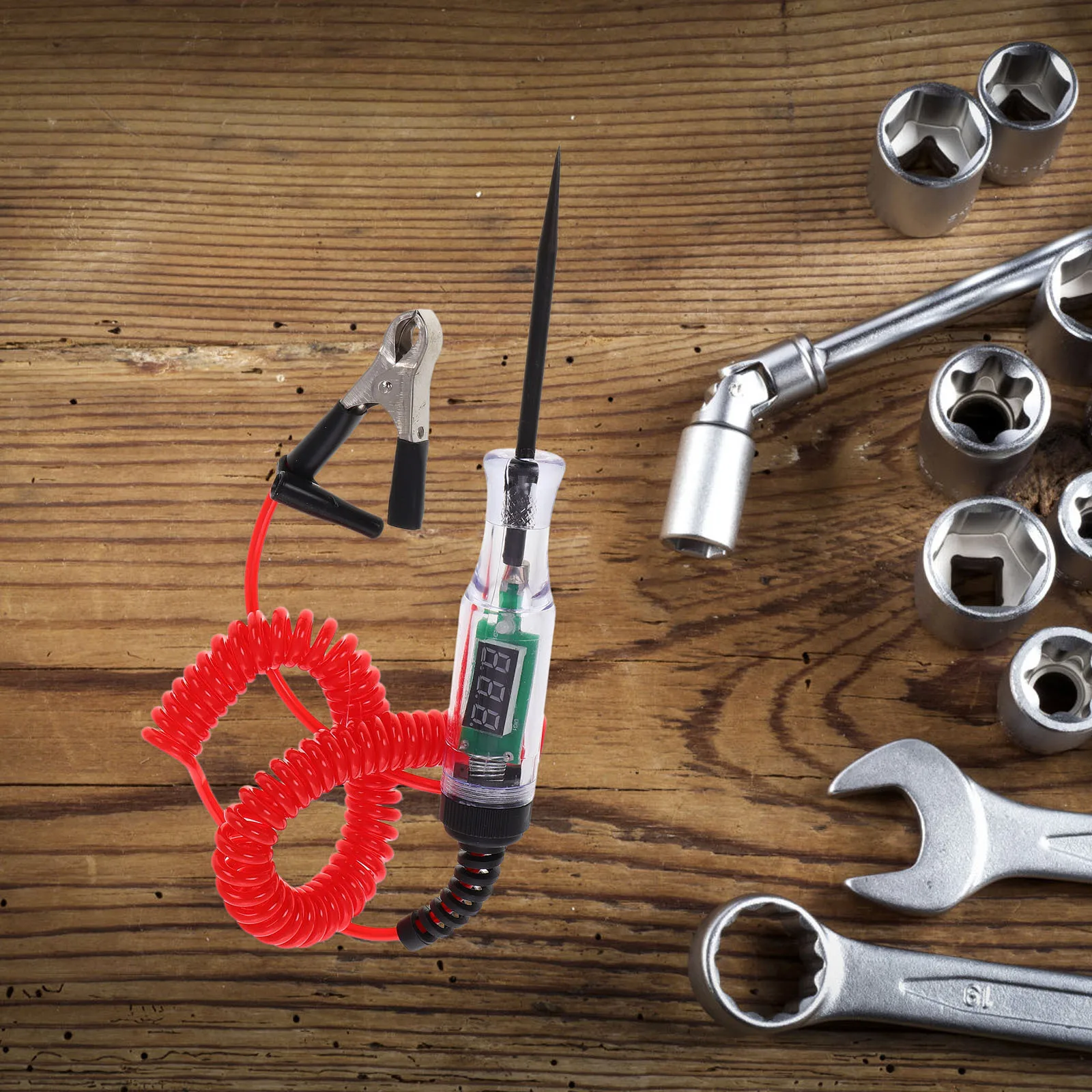 Tester di circuito automobilistico 3-70V Penna per test di tensione LED digitale Sonda metallica Controllo di continuità elettrica per auto Multifunzionale