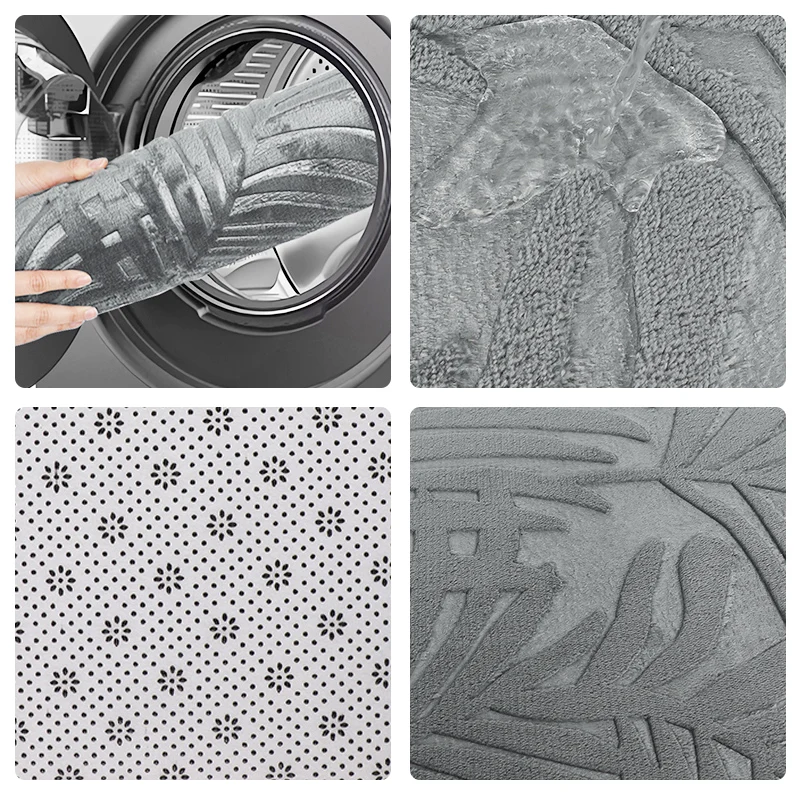 Floor Bath Mat Coral Fleece Bathroom Carpet Water Absorption Non-slip Memory Foam Absorbent Washable Rug Toilet Floor Mat