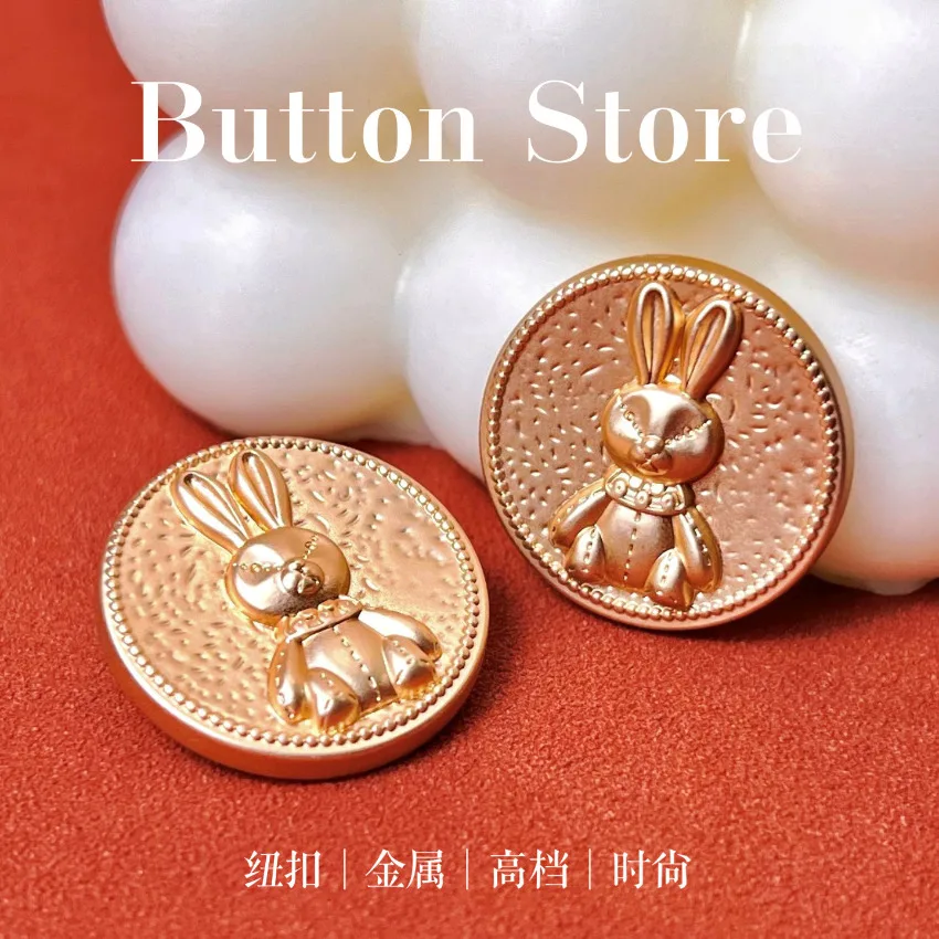 

Fashion Relief Three-dimensional Small Rabbit Metal Button 18MM 23MM Sewing Accessories 2/5/10PCS/Lot Buttons for Clothing