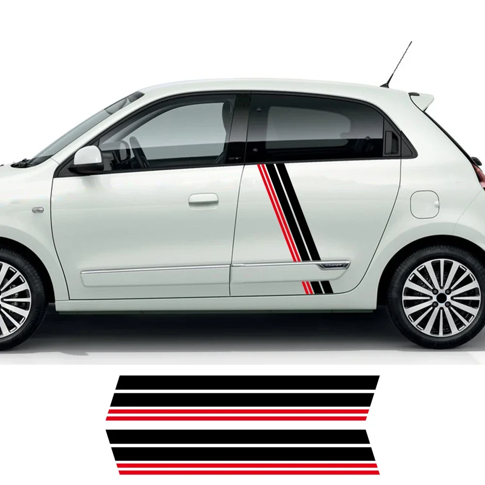 

2PCS/Lot Racing Lines Car Stickers For Renault-Twingo Z.E. Auto Door Side Sport Stripes Decor Vinyl Decals Body Film Accessories