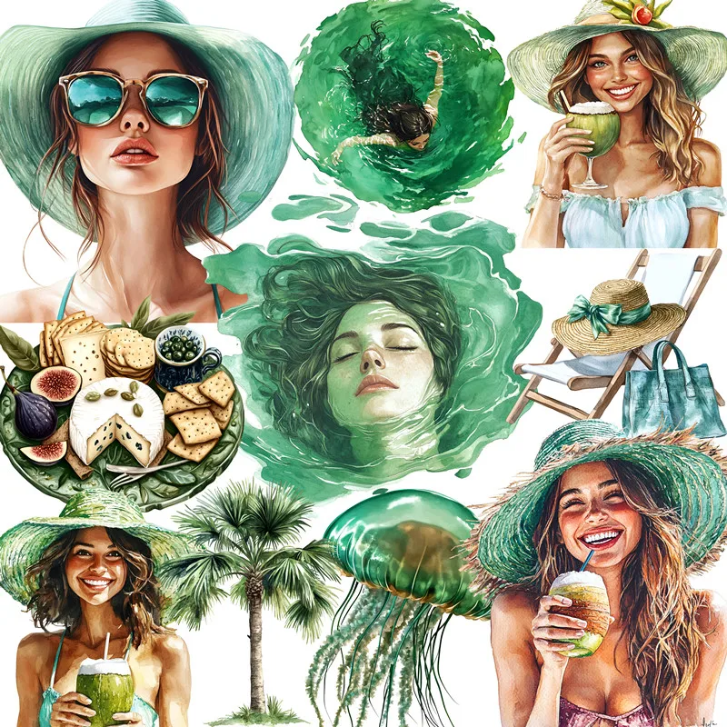 

Cool Green Girl Stickers Crafts And Scrapbooking stickers kids toys book Decorative sticker DIY Stationery