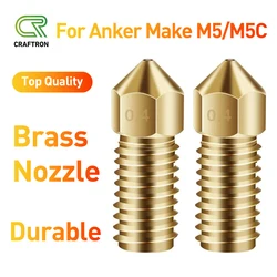 AnkerMake M5 Upgrade Brass Nozzle 0.4mm M6 Threaded Nozzles Durable Wear Resistance for 1.75mm Filament M5/M5C 3D Printer