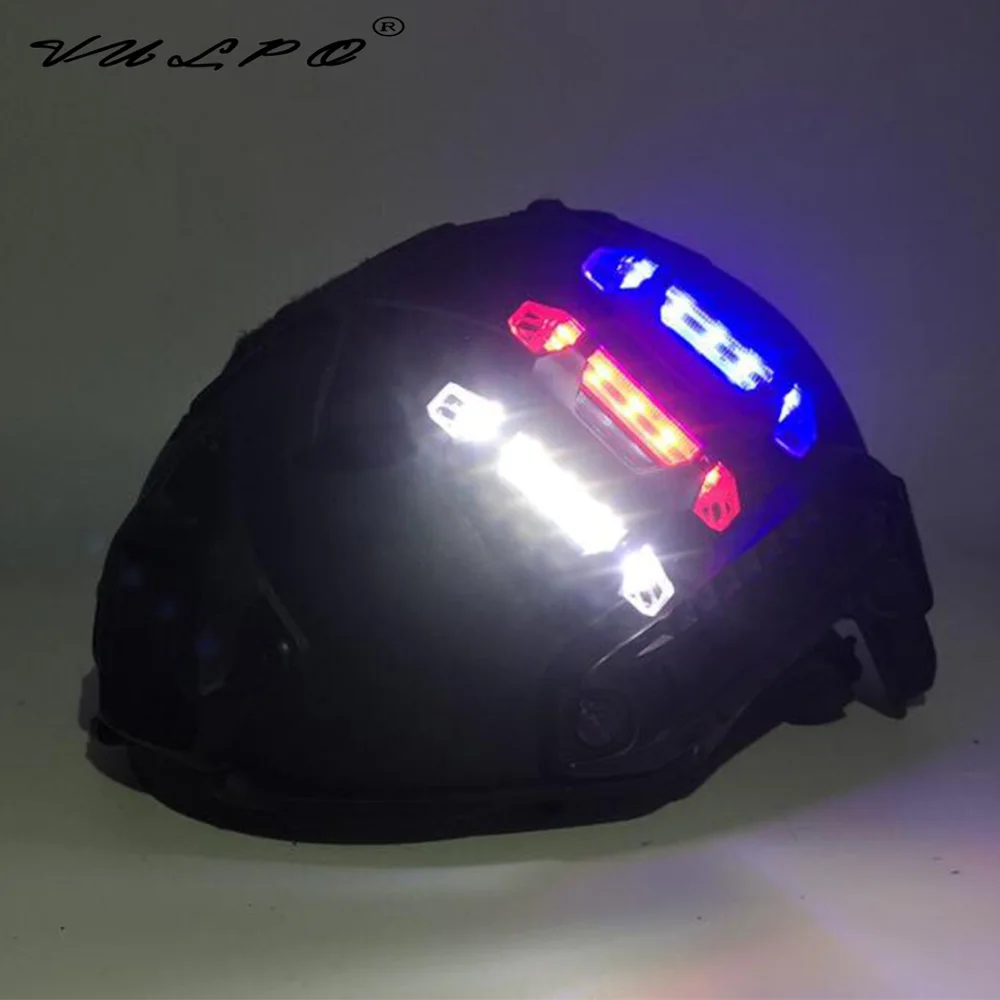 

VULPO USB Rechargeable Tactical Helmet Signal Light Cycling Warning Light Airsoft Hunting Lifesaving Lamp