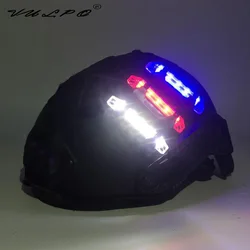 VULPO USB wiederaufladbare taktische Helm-Signalleuchte, Radfahren, Warnlicht, Airsoft, Jagd, lebensrettende Lampe