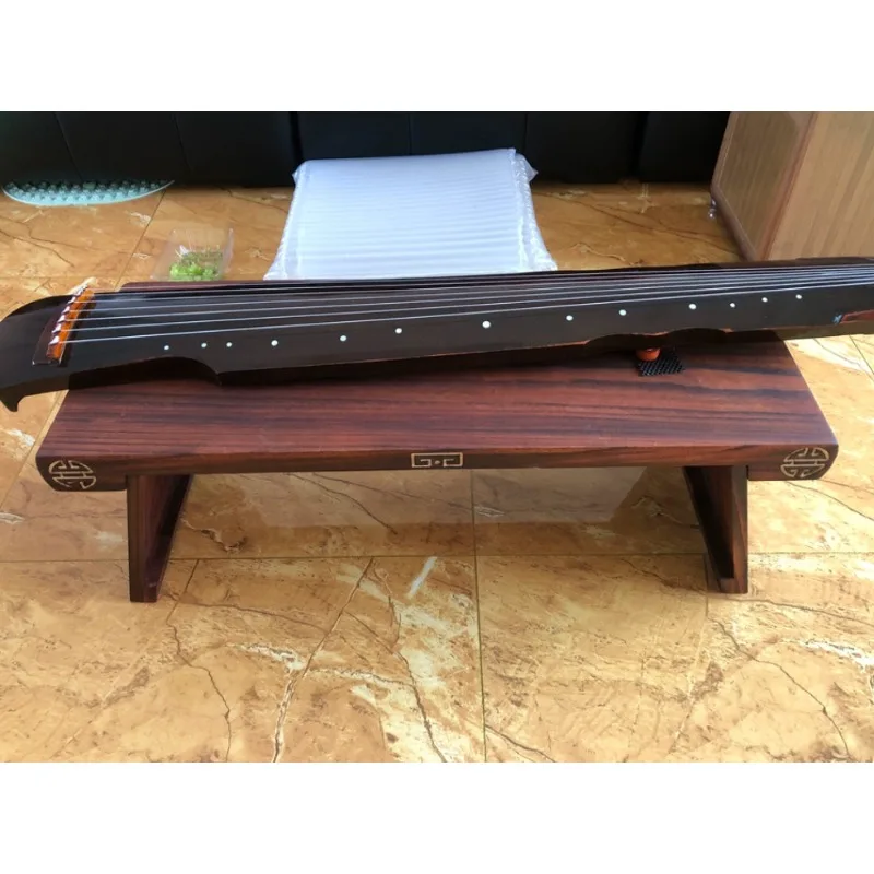 Portable Short Solid‑Wood Guqin Table & Stool, Removable Zen‑Style Chinese Guqin Desk Set