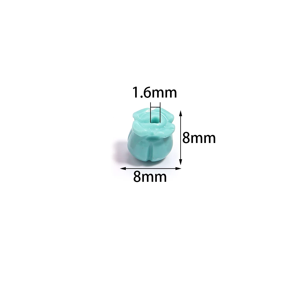 20pcs/lot Colorful Flower Beads 8x8mm Imitation Coral Bell Orchid Beads For Jewelry Making DIY Bracelets Phone Chain Accessories