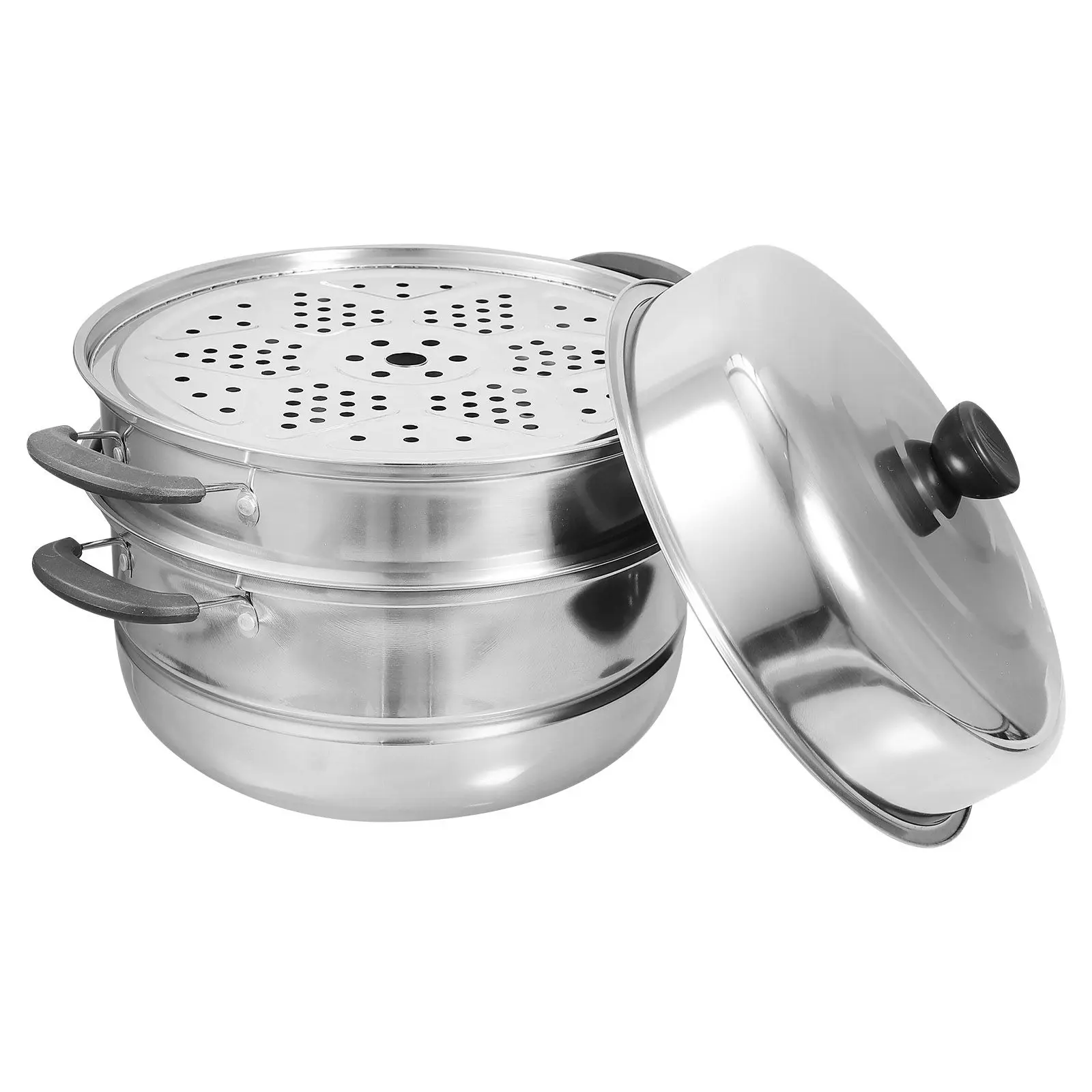 

Stainless Steel Steamer Pot Large Capacity Kitchen Tool Veggie Dumpling Bun Basket Heat Resistant Premium Quality