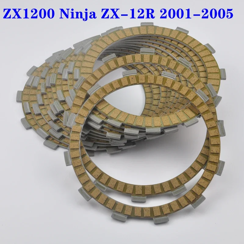 

12Pc Motorcycle Friction Clutch Plates For Kawasaki ZX1200 Ninja ZX-12R 2001-2005 ZX12R ZX 12R ZX 1200