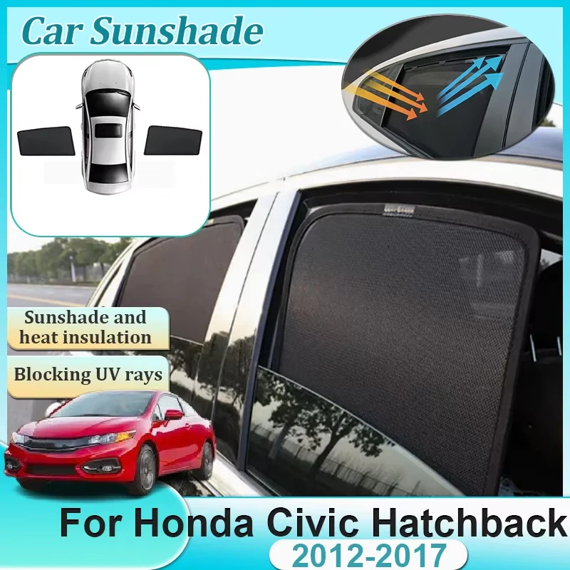 

Автомобильный солнцезащитный козырек для Honda Civic Hatchback FK1 FK2 2012-2017, магнитная сетка, защита конфиденциальности, автозапчасти, инструменты для козырька, автоаксессуары
