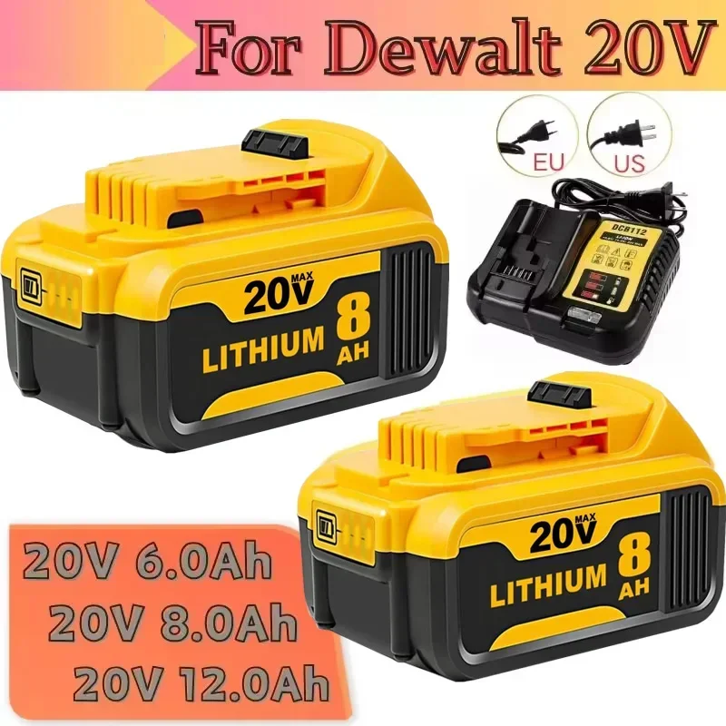 12000mAh for Dewalt 18V 20V power Tools rechargeable electric tool Accessories Lithium batteries Replace DCB200 DCB184