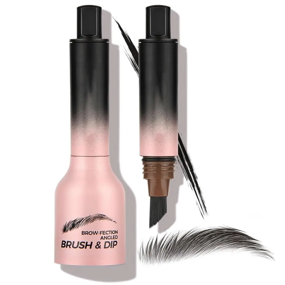 Lápis de sobrancelha à prova d'água, traços tipo cabelo, secagem rápida, pincel angular, caneta de contorno de sobrancelha de longa duração