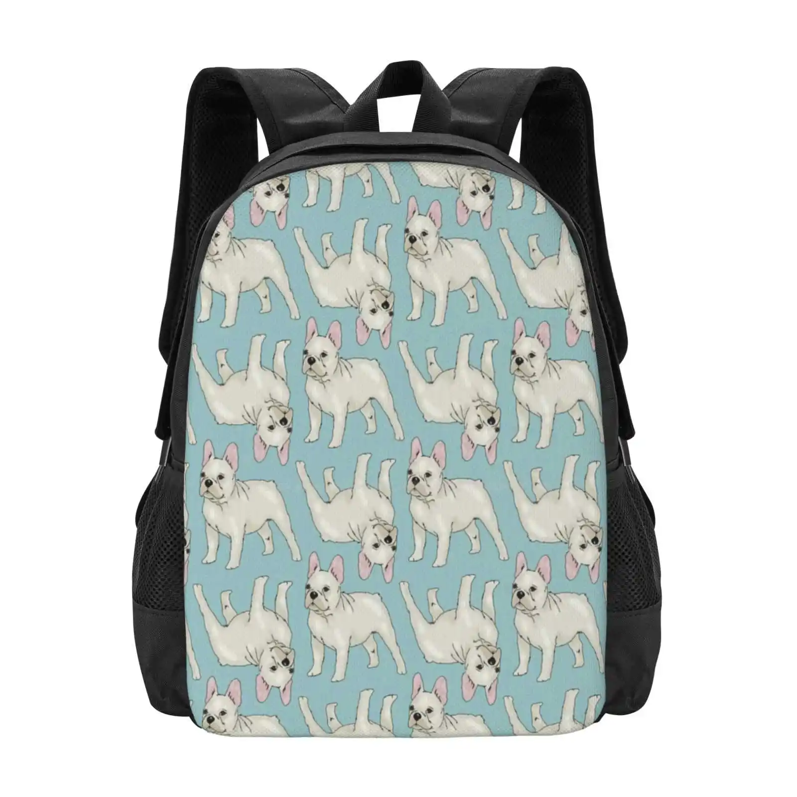 

French Bulldog Pattern Hot Sale Schoolbag Backpack Fashion Bags French Bulldog Cute Pattern Small Green