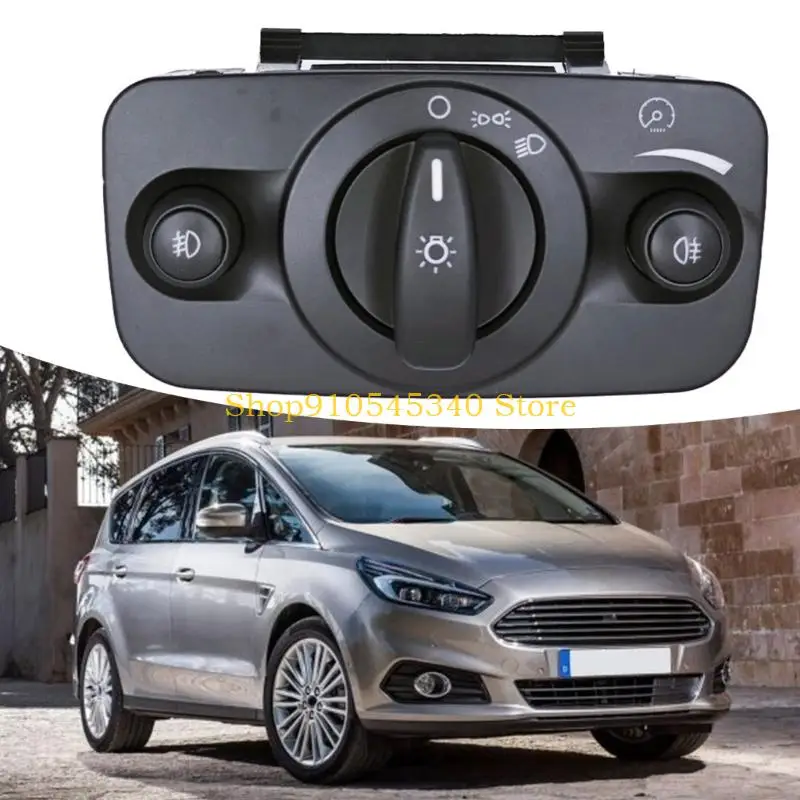 U2JA Car Light Control Switches Panel 6G9T-13A024-DF with Turning Headlamp Knob, Fog Lamp Buttons and Brightness Adjuster