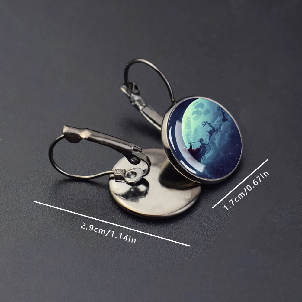 عيد ميلاد سعيد هوب أقراط سانتا كلوز شجرة عيد الميلاد ثلج اللوحة أقراط للنساء الرجال السنة الجديدة حفلة الفن مجوهرات هدية