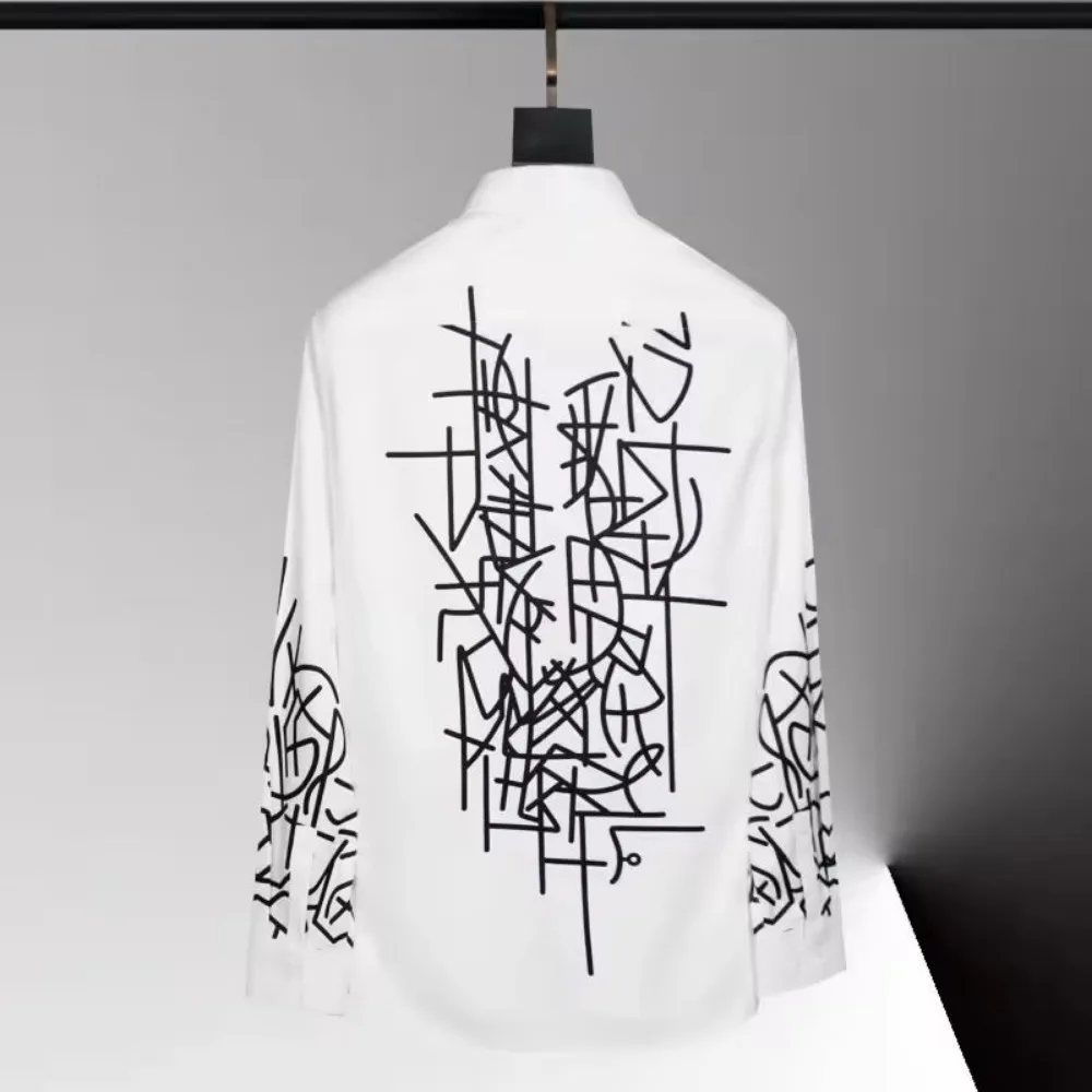 

3D Digital Printing Design Men's Long Sleeve Shirt Art Department Pattern Summer and Spring Comfortable Wear Lapel