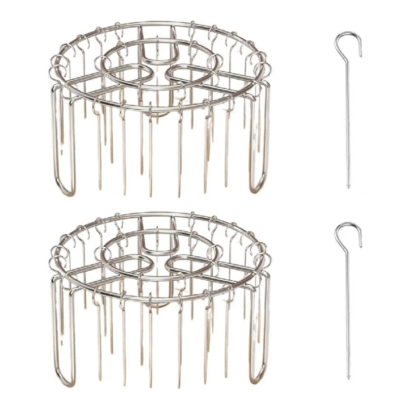[NEWA64Z!】 Stainless Steel Vertical Grill Rack String Grill Detachable Skewer Holder 48 Baking Needle For Air Fryer Accessory