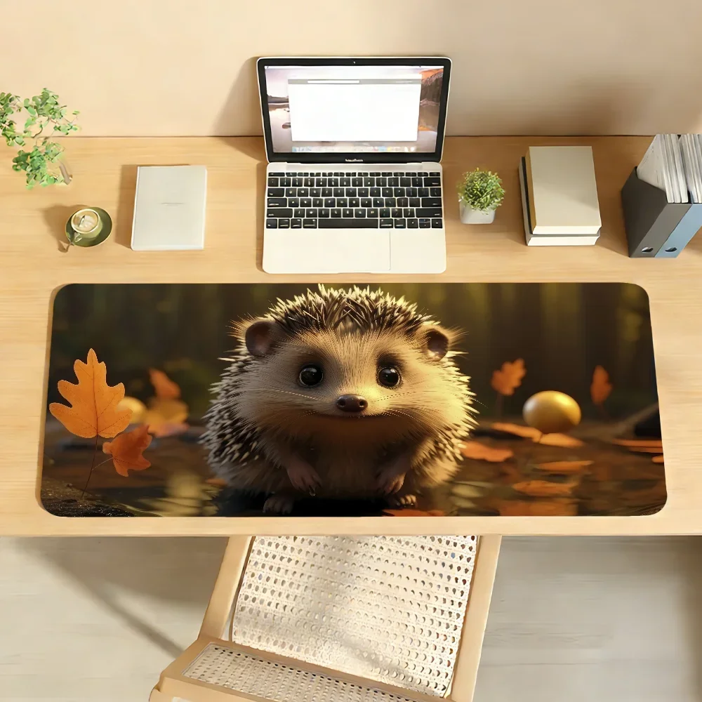 Hedgehog Cartoon Mouse Pad Non-slip Locking Edge DeskMat PC Laptop Accessories Rubber Office Keyboard Large Game XXL Carpet