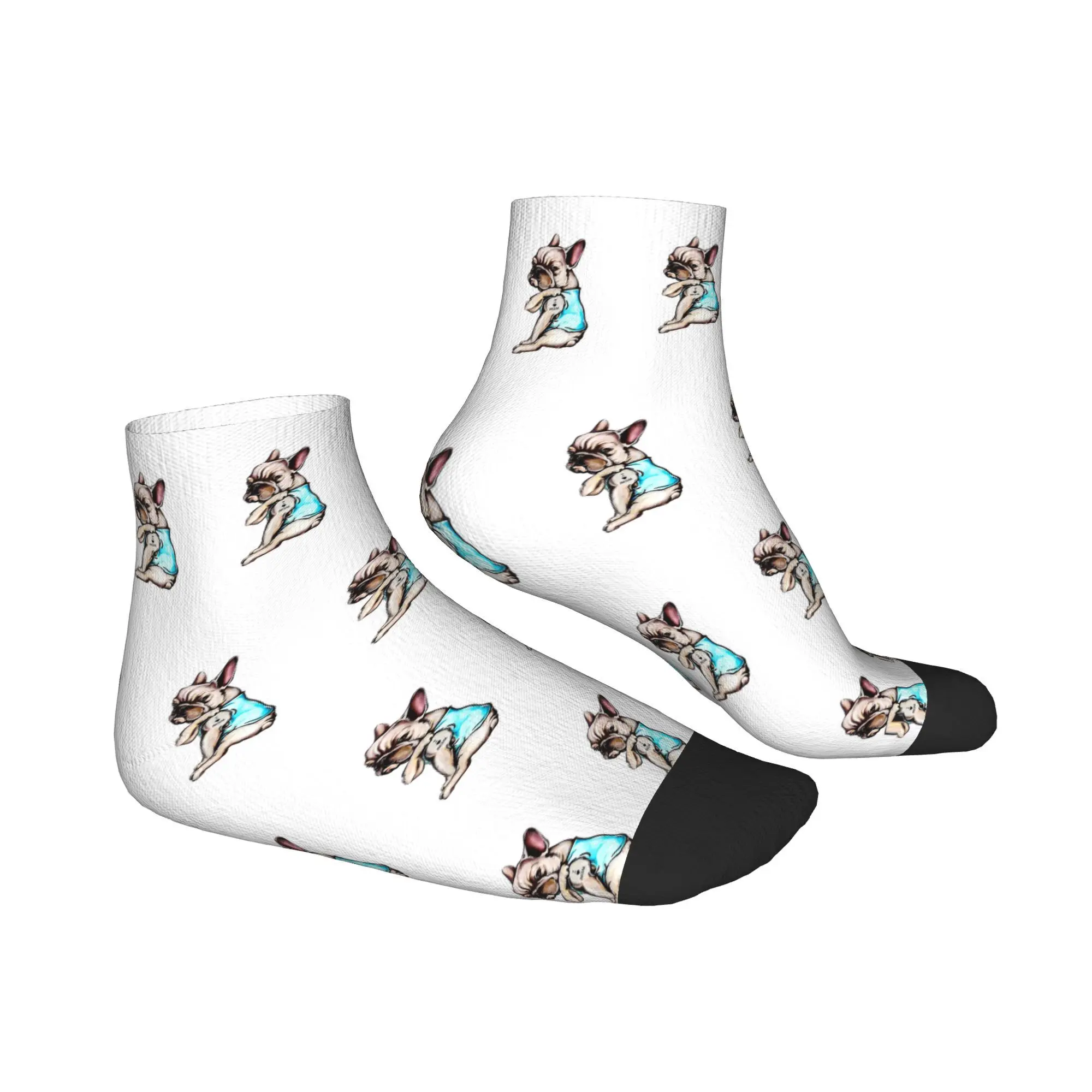 Calcetines de animales Bulldog Francés para todas las estaciones, calcetines deportivos Harajuku de tubo medio, medias suaves y divertidas para hombres y mujeres, regalos de navidad
