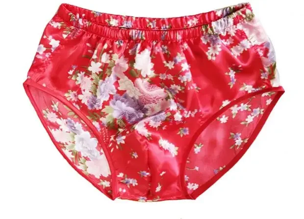 Herren-Slip mit Blumenstickerei, weich, seidig, seidig, Live-Show, DJ, Club, sexy Kostüme, private Party, einlagig, Frühling und Sommer