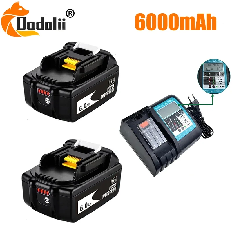 

Battery For Makita 18V 6000mAh Rechargeable 18650 Lithium-ion Cell Suitable For Makita Power Tool BL1860 BL1830 BL1850 LXT400