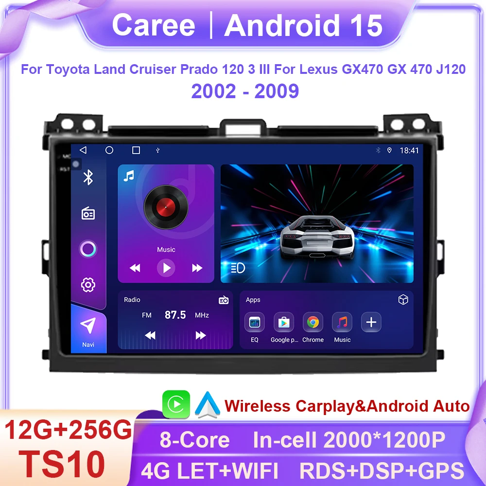 

Android Car Radio For Toyota Land Cruiser Prado 120 3 III For Lexus GX470 GX 470 J120 2002 - 2009 Car Multimedia Video Player BT