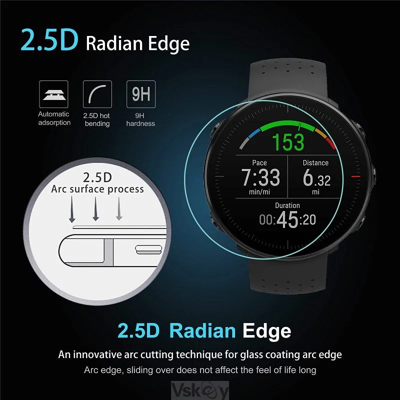 2PCS Screen Protector For Polar Vantage V2 Smart Watch Tempered Glass For Polar Vantage M/V Anti-Scratch Protective Film