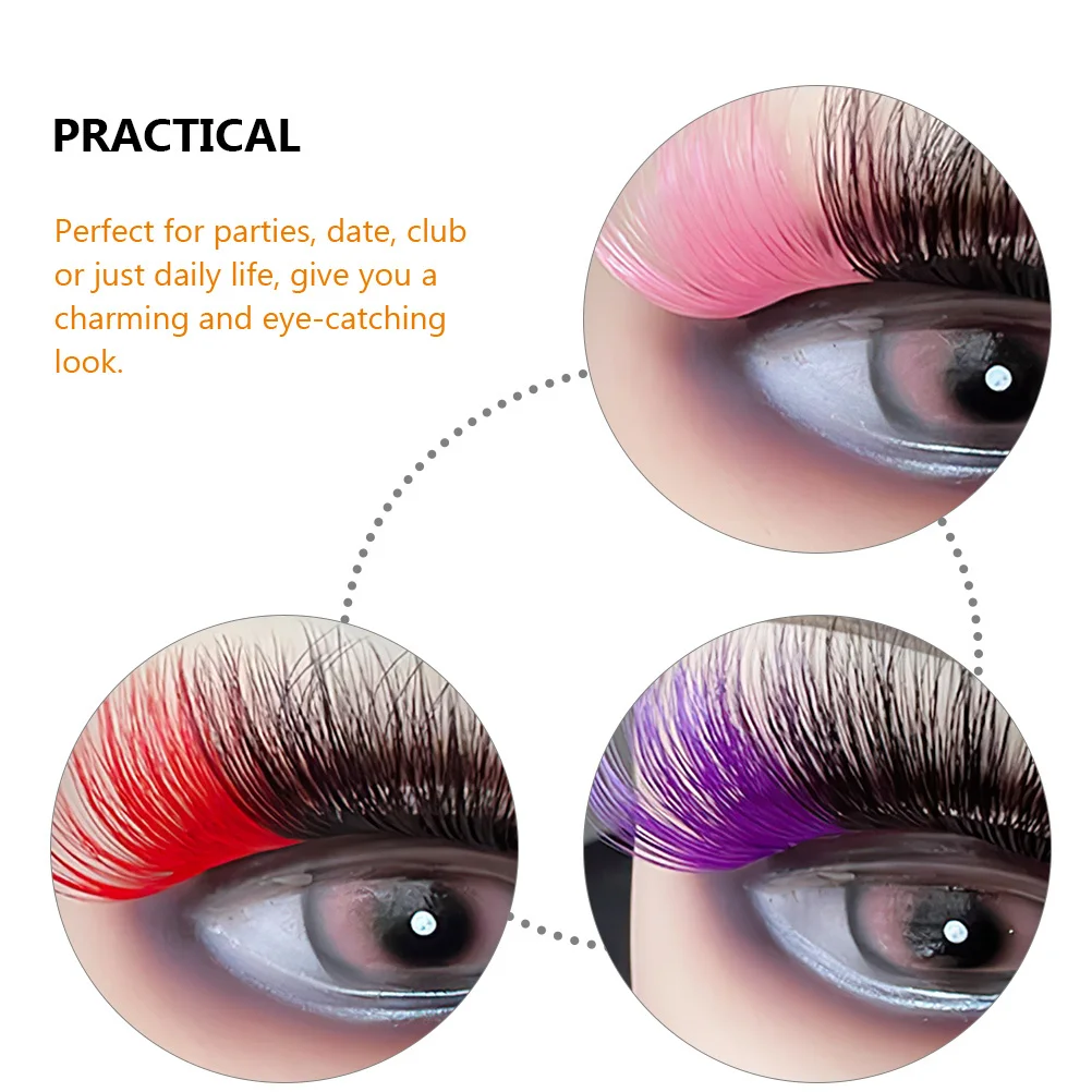 9Pairs Gekleurde Wimpers Natuurlijke Look Wimper Extensions Verbeteren Oogmake-up Langer Valse Wimpers voor Halloween Cosplay