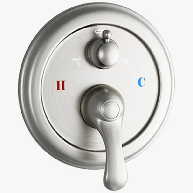 Modern Brass Shower Diverter Mixing Valve 3 Function Brushed Nickel Gold Finish Easy Install Bathroom Fixture High Quality
